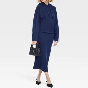 Cozy Knit Matching Hoodie And Skirt Set